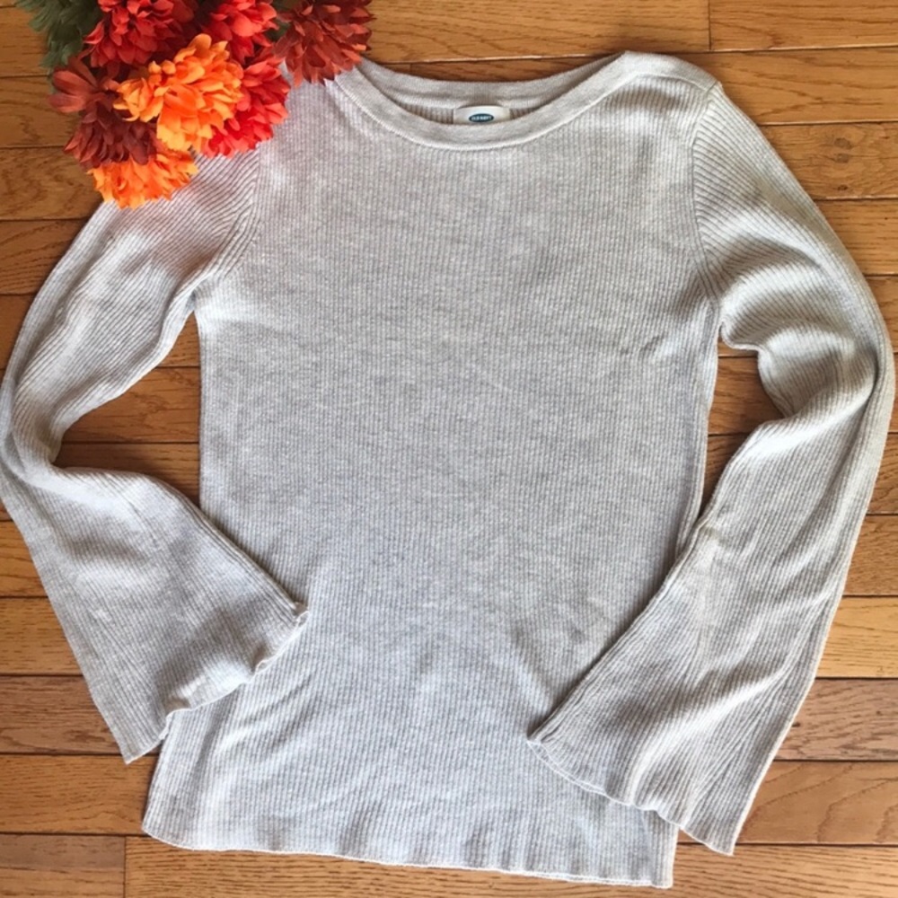 Grey bell sleeve top